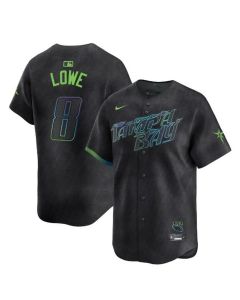 Men's Tampa Bay Rays #8 Brandon Lowe Charcoal 2024 City Connect Limited Stitched Baseball Jersey