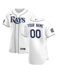 Men's Tampa Bay Rays Customized White 2020 World Series Bound Flex Base Stitched MLB Jersey
