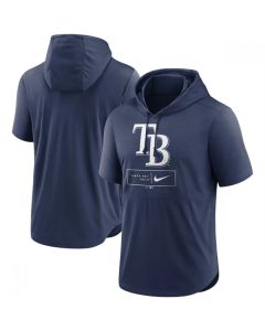 Men's Tampa Bay Rays Navy Short Sleeve Pullover Hoodie