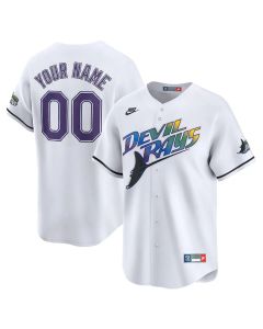 Men's Tampa Bay Rays Nike White Throwback Cooperstown Collection Limited Custom Jersey (White)