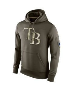 Men's Tampa Bay Rays Olive Salute To Service KO Performance Hoodie