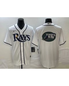 Men's Tampa Bay Rays White Team Big Logo Cool Base Stitched Baseball Jersey