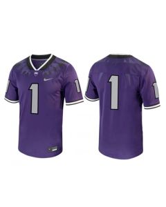 Men's TCU Horned Frogs #1 Purple Stitched Game Jersey