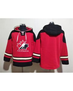Men's Team Canada Red/Black Ageless Must-Have Lace-Up Pullover Hoodie