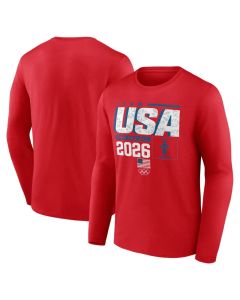 Men's Team USA Red 2026 Winter Olympics Pic-O-Gram Long Sleeve T-Shirt