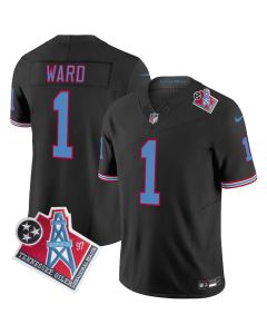Men's Tennessee Titans #1 Cameron Ward Black 1997 Throwback Vapor F.U.S.E. Limited Jersey (Black)
