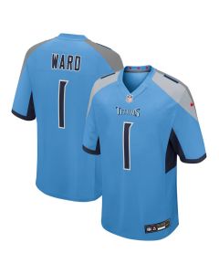 Men's Tennessee Titans #1 Cameron Ward Light Blue 2025 NFL Draft First Round Pick No. 1 Game Jersey (Blue)