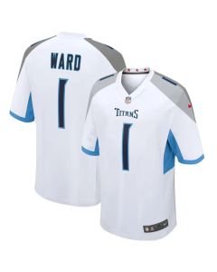 Men's Tennessee Titans #1 Cameron Ward White 2025 NFL Draft First Round Pick Game Jersey (White)