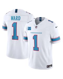 Men's Tennessee Titans #1 Cameron Ward White 2026 With 2-Star C Patch Vapor F.U.S.E. Limited Jersey