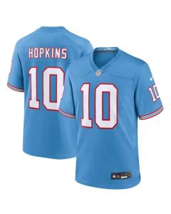 Men's Tennessee Titans #10 DeAndre Hopkins Light Blue Throwback Player Stitched Game Jersey