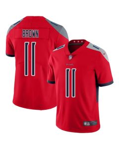 Men's Tennessee Titans #11 A.J. Brown Red Stitched Inverted Legend Jersey