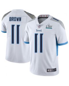 Men's Tennessee Titans #11 A.J. Brown Super Bowl LIV White Vapor Untouchable Stitched NFL Jersey
