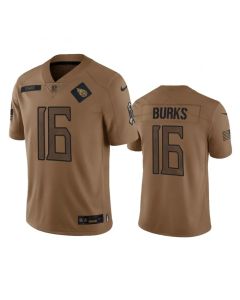 Men's Tennessee Titans #16 Treylon Burks 2023 Brown Salute To Service Stitched Football Jersey