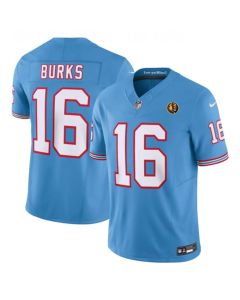 Men's Tennessee Titans #16 Treylon Burks Blue 2023 F.U.S.E. Throwback With John Madden Patch Vapor Limited Stitched Football Jersey