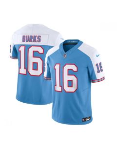 Men's Tennessee Titans #16 Treylon Burks Blue/White 2023 F.U.S.E. Vapor Limited Throwback Stitched Football Jersey