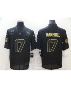 Men's Tennessee Titans #17 Ryan Tannehill 2020 Black Salute To Service Limited Stitched Jersey