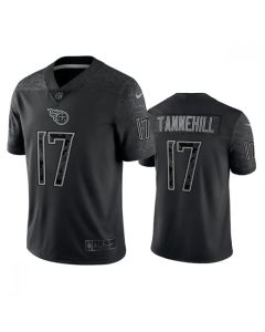 Men's Tennessee Titans #17 Ryan Tannehill Black Reflective Limited Stitched Football Jersey