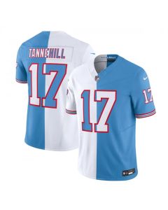 Men's Tennessee Titans #17 Ryan Tannehill White/Blue 2023 F.U.S.E. Split Vapor Limited Throwback Stitched Football Jersey