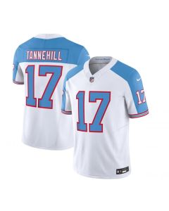 Men's Tennessee Titans #17 Ryan Tannehill White/Blue 2023 F.U.S.E. Vapor Limited Throwback Stitched Football Jersey