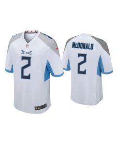 Men's Tennessee Titans #2 Cole McDonald White Stitched Jersey