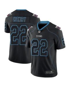 Men's Tennessee Titans #22 Derrick Henry Black Lights Out Stitched Jersey