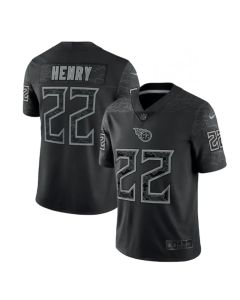 Men's Tennessee Titans #22 Derrick Henry Black Reflective Limited Stitched Football Jersey