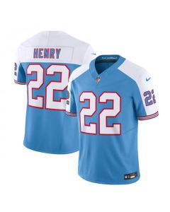 Men's Tennessee Titans #22 Derrick Henry Blue/White 2023 F.U.S.E. Vapor Limited Throwback Stitched Football Jersey