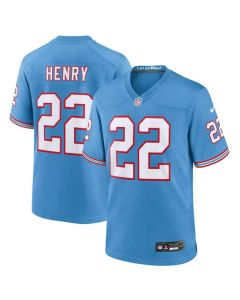 Men's Tennessee Titans #22 Derrick Henry Light Blue Throwback Player Stitched Game Jersey