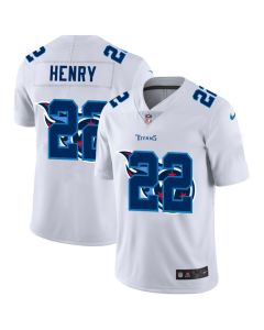 Men's Tennessee Titans #22 Derrick Henry White Shadow Logo Limited Stitched Jersey