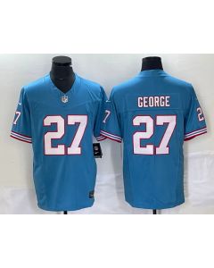 Men's Tennessee Titans #27 Eddie George Light Blue 2023 F.U.S.E. Vapor Limited Throwback Stitched Football Jersey