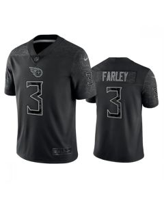 Men's Tennessee Titans #3 Caleb Farley Black Reflective Limited Stitched Football Jersey