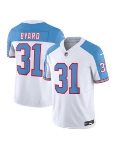 Men's Tennessee Titans #31 Kevin Byard White/Blue 2023 F.U.S.E. Vapor Limited Throwback Stitched Football Jersey