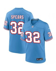 Men's Tennessee Titans #32 Tyjae Spears Blue Throwback Stitched Game Football Jersey