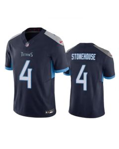 Men's Tennessee Titans #4 Ryan Stonehouse Navy 2023 F.U.S.E. Vapor Limited Stitched Football Jersey