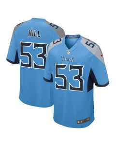 Men's Tennessee Titans #53 Anthony Hill Blue 2026 NFL Draft Game Jersey (Style 2)