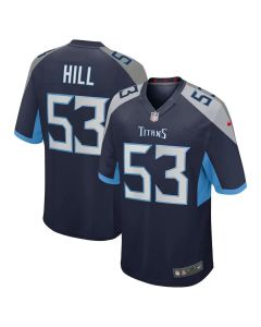 Men's Tennessee Titans #53 Anthony Hill Navy 2026 NFL Draft Game Jersey (Navy)