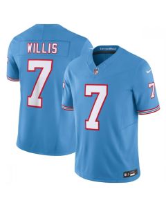 Men's Tennessee Titans #7 Malik Willis Light Blue 2023 F.U.S.E. Vapor Limited Throwback Stitched Football Jersey