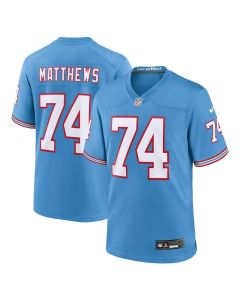 Men's Tennessee Titans #74 Bruce Matthews Nike Light Blue Retired Player Alternate Game Jersey (Blue)