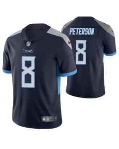 Men's Tennessee Titans #8 Adrian Peterson Navy Vapor Untouchable Stitched Jersey