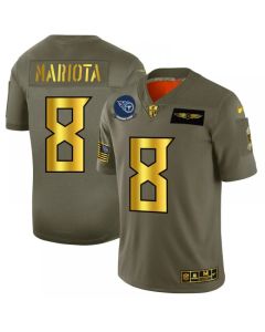 Men's Tennessee Titans #8 Marcus Mariota 2019 Olive/Gold Salute To Service Limited Stitched NFL Jersey