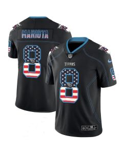 Men's Tennessee Titans #8 Marcus Mariota Black 2018 USA Flag Color Rush Limited Fashion NFL Stitched Jersey