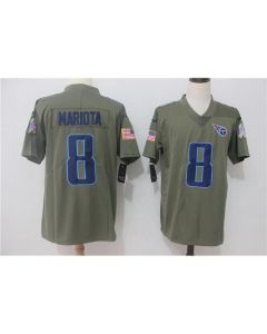 Men's Tennessee Titans #8 Marcus Mariota Olive Salute To Service Limited Stitched NFL Jersey