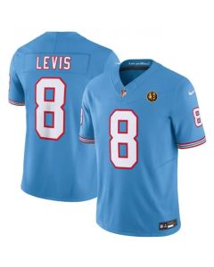 Men's Tennessee Titans #8 Will Levis Blue 2023 F.U.S.E. Throwback With John Madden Patch Vapor Limited Stitched Football Jersey