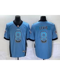 Men's Tennessee Titans #8 Will Levis Blue Drift Fashion Color Rush Limited Stitched Jersey