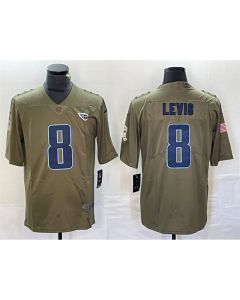 Men's Tennessee Titans #8 Will Levis Olive 2017 Salute To Service Limited Stitched Jersey