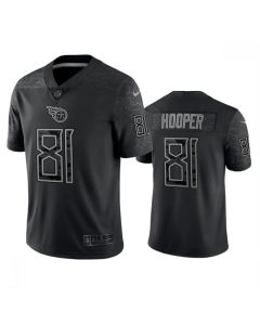 Men's Tennessee Titans #81 Austin Hooper Black Reflective Limited Stitched Football Jersey