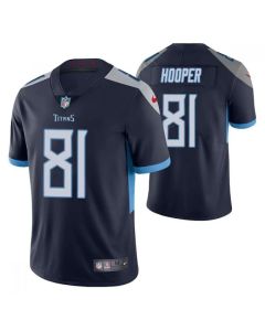 Men's Tennessee Titans #81 Austin Hooper Navy Vapor Untouchable Stitched Jersey