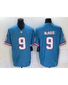 Men's Tennessee Titans #9 Steve McNair Light Blue 2023 F.U.S.E. Vapor Limited Throwback Stitched Football Jersey