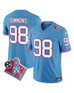 Men's Tennessee Titans #98 Jeffery Simmons Light Blue 1997 Throwback Vapor F.U.S.E. Limited Jersey (Blue)