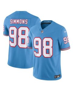 Men's Tennessee Titans #98 Jeffery Simmons Light Blue 2023 F.U.S.E. Vapor Limited Throwback Stitched Football Jersey